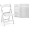 Costway 4/8/12/16/20 Pack Resin Folding Chairs with Padded Seat All-Weather Resin Frame Patio White
